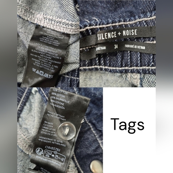 UO Silence t Noise Lee Baggy Moto Jeans Size 34 - Picture 9 of 16